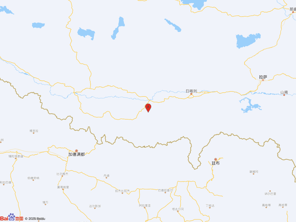 西藏日喀則市拉孜縣發(fā)生3.8級地震