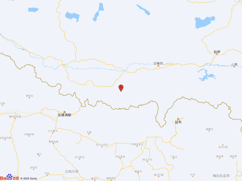 西藏日喀則市定日縣發(fā)生3.8級地震