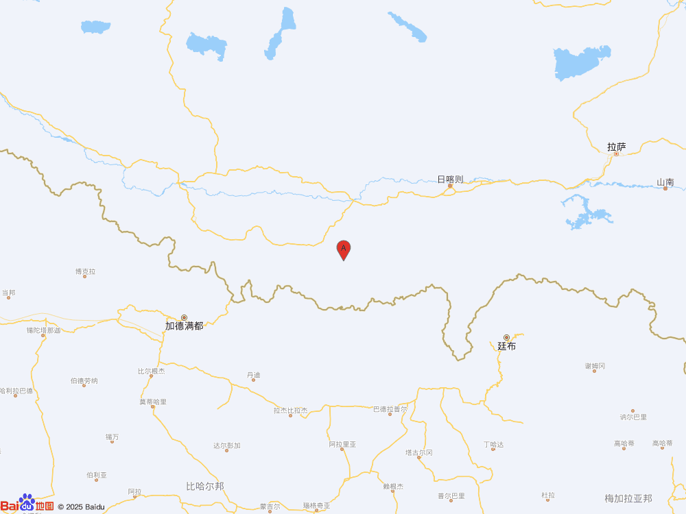 西藏日喀則市定日縣發生3.9級地震