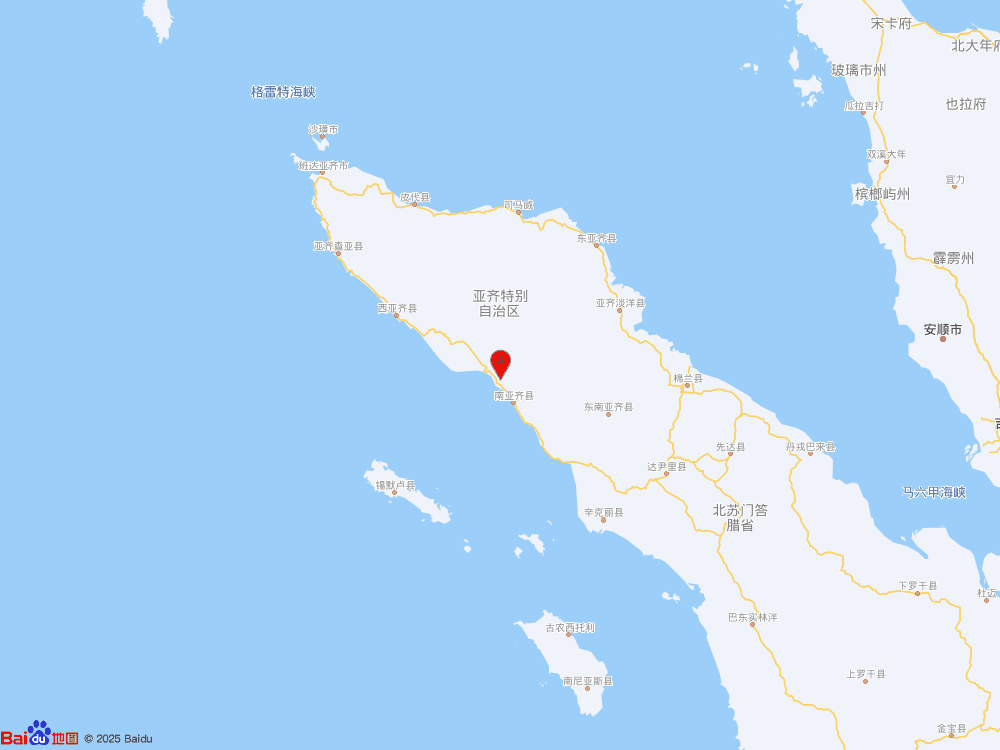 印尼蘇門答臘島發生5.9級地震