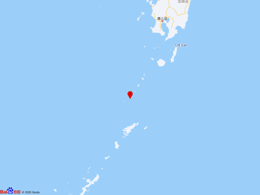 琉球群島（北緯29.26度，東經129.42度）發生5.2級地震